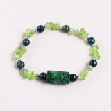 Vòng tay King's Jade (Ngọc Sơn Thủy) kết hợp đá Peridot & Moss Agate