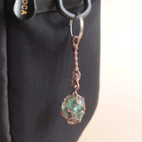 Móc Khóa Macrame Đá Rainbow Flourite