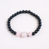 Vòng Tay Tình Yêu & Bảo Vệ kết hợp Charm (Black Obsidian & Rose Quartz)