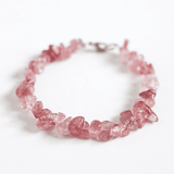 Vòng tay đá thạch anh dâu tây - strawbery quartz có móc cài