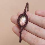 Vòng tay & cổ đá xà cừ (Labradorite) ánh tím cầu vồng độc đáo