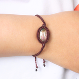 Vòng tay & cổ đá xà cừ (Labradorite) ánh tím cầu vồng độc đáo