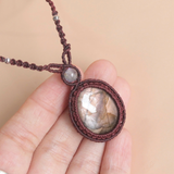 Vòng tay & cổ đá xà cừ (Labradorite) ánh tím cầu vồng độc đáo