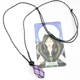 Vòng cổ đá giúp giảm stress và bảo vệ, đá thạch anh tím amethyst & black obsidian