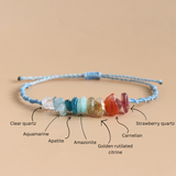 Vòng tay chakra 7 loại đá kiểu macrame minimalist đơn giản