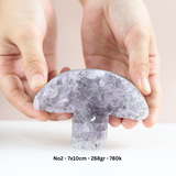 Hốc đá thạch anh tím hình nấm dễ thương, năng lượng bình yên, trang trí không gian sống - amethyst cluster