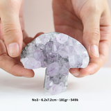 Hốc đá thạch anh tím hình nấm dễ thương, năng lượng bình yên, trang trí không gian sống - amethyst cluster