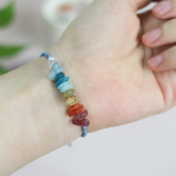 Vòng tay chakra 7 loại đá kiểu macrame minimalist đơn giản