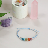Vòng tay chakra 7 loại đá kiểu macrame minimalist đơn giản