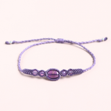 Vòng tay Micro Macrame Thạch anh tím - Amethyst mix hạt Minimalist