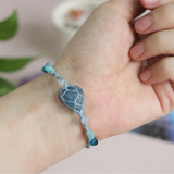 Vòng tay macrame đá Ocean Flourite kết hợp họa tiết đá tự nhiên