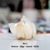 Tinh thể cộng sinh đá thạch anh trắng clear quartz, mang lại năng lượng tích cực