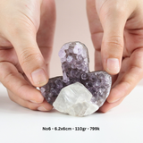Hốc đá thạch anh tím hình nấm dễ thương, năng lượng bình yên, trang trí không gian sống - amethyst cluster