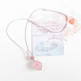 vòng cổ tình yêu đá thạch anh hồng và dâu tây, rose quartz và strawberry quartz