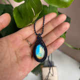 Vòng cổ đá xà cừ Labradorite macrame, đá tự nhiên, năng lượng tích cực và kì diệu, quà tặng trang sức thủ công cao cấp cho nữ