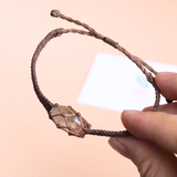 Vòng tay Macrame Thạch anh tóc vàng kiểu Unisex cho Nam và Nữ - Golden Rutilated Quartz