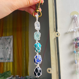 Móc khóa mệnh thủy 5 viên đá