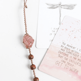 móc khoá đá tình yêu thạch anh dâu tây strawberry quartz