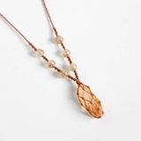 vòng cổ đá thạch anh vàng và hạt thạch anh tóc vàng