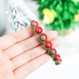 vòng tay giáng sinh đá red Jasper và unakite