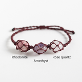 Vòng năng lượng khởi đầu: Rhodonite, Amethyst, Rose quartz