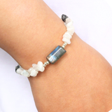 Vòng Tay Lu Thống Đá Xà Cừ & Rainbow Moonstone