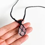 Vòng cổ đá thô thạch anh hồng