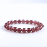 vòng tay đá thạch anh dâu tây tự nhiên 8li - strawberry quartz