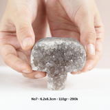 Hốc đá thạch anh tím hình nấm dễ thương, năng lượng bình yên, trang trí không gian sống - amethyst cluster
