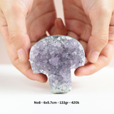 Hốc đá thạch anh tím hình nấm dễ thương, năng lượng bình yên, trang trí không gian sống - amethyst cluster