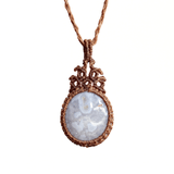 Vòng Cổ Macrame đá mã não Blue Lace Agate