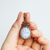 Vòng Cổ Macrame đá mã não Blue Lace Agate