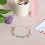 Vòng tay mix 6 loại đá minimalist đơn giản, trang sức đá tự nhiên cho nữ