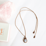 Vòng Cổ Macrame đá mã não Blue Lace Agate