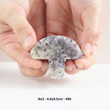 Hốc tinh thể thạch anh tím hình nấm dễ thương - amethyst cluster