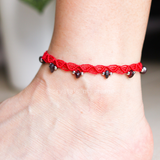 Vòng chân đá ngọc hồng lựu - garnet, quà tặng cho người yêu