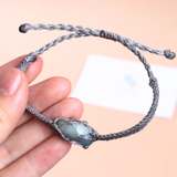 Vòng tay Macrame Aquamarine kiểu Unisex cho Nam và Nữ