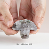 Hốc tinh thể thạch anh tím hình nấm dễ thương - amethyst cluster