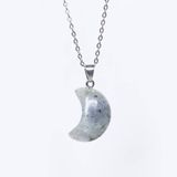 vòng cổ mặt trăng đá xà cừ labradorite