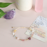 Vòng tay macrame mix 4 loại đá năng lượng tình yêu và bình yên