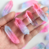 Tinh thể Thạch anh hào quang unicorn aura quartz chất lượng cao màu xanh hồng đẹp, năng lượng tình yêu và bình yên