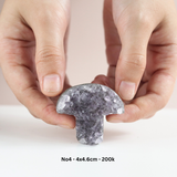 Hốc tinh thể thạch anh tím hình nấm dễ thương - amethyst cluster