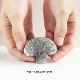 Hốc tinh thể thạch anh tím hình nấm dễ thương - amethyst cluster