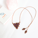 Vòng Cổ Micro Macrame Thạch Anh Tím 3 Viên – Amethyst