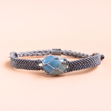 Vòng tay Macrame Aquamarine kiểu Unisex cho Nam và Nữ