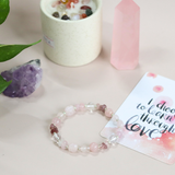 Vòng tay năng lượng tình yêu mix hạt đá thạch anh