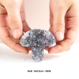 Hốc tinh thể thạch anh tím hình nấm dễ thương - amethyst cluster
