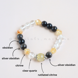 Vòng tay mix hạt đá kết hợp charm mang năng lượng may mắn, bảo vệ