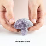 Hốc tinh thể thạch anh tím hình nấm dễ thương - amethyst cluster