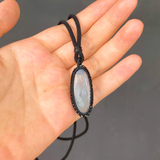 Vòng Cổ Đá Aquamarine Mài Bọc Kiểu Micro Macrame Cho Nam